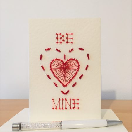 Be Mine Handmade Beaded Valentines Day Card