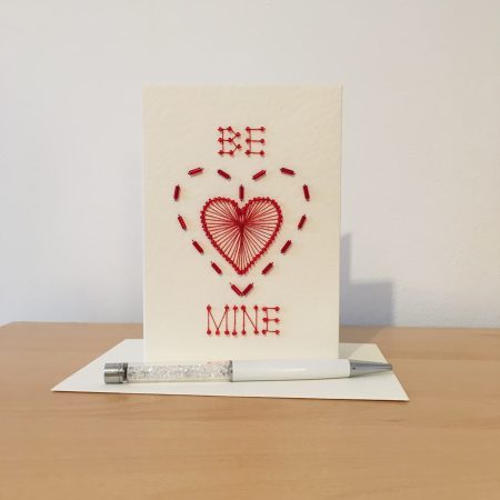 Be Mine Handmade Beaded Valentines Day Card