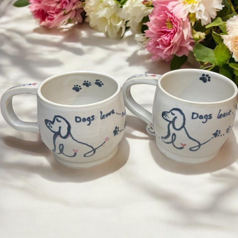 Handthrown Dog mug - for complete dog lovers