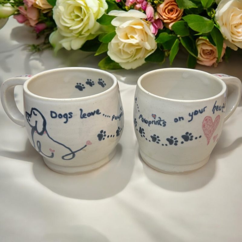 Handthrown Dog mug - for complete dog lovers
