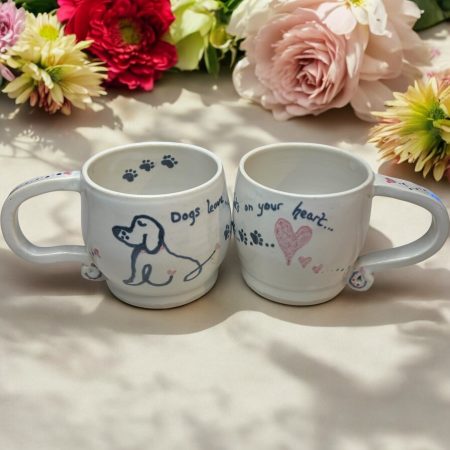 Handthrown Dog mug - for complete dog lovers