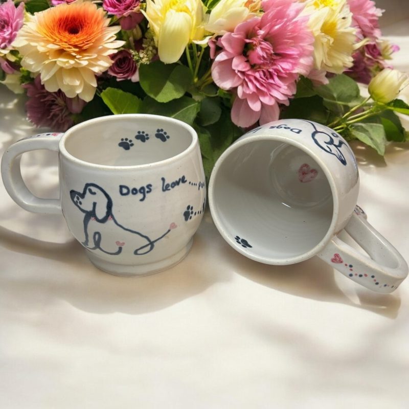 Handthrown Dog mug - for complete dog lovers