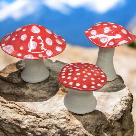 Set of 3 handthrown Mushrooms