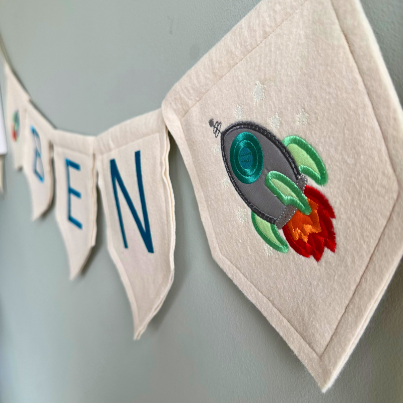Space/Rocket Name Bunting, Personalised Name Bunting, Nursery Bunting, Personalised Garland