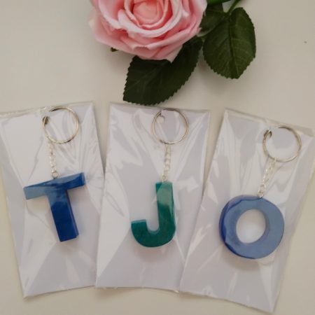 Resin initial keyring, 17 colours, resin initial keyring,resin initial keychain, initial gift