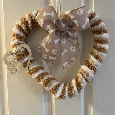 Furry friends 12” heart hanging decoration