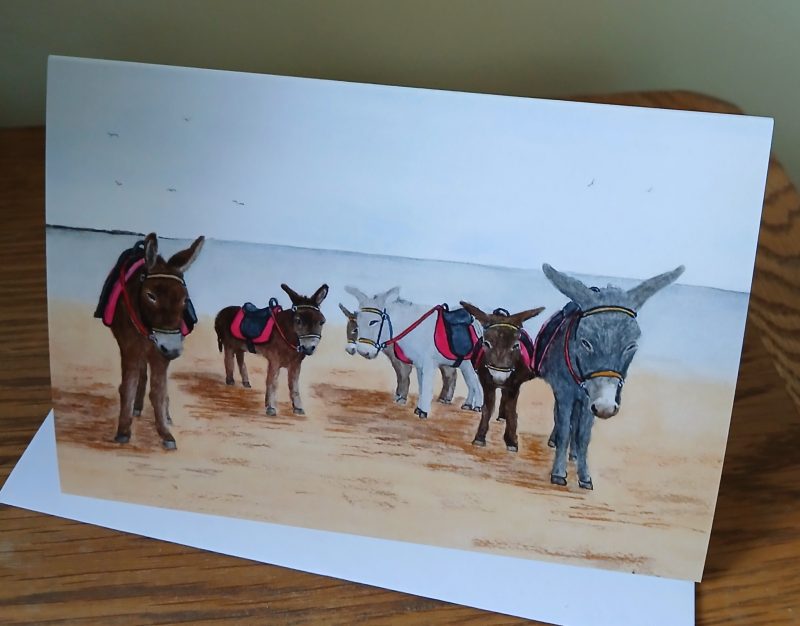 Donkey greetings cards with white envelopes, choice of 4 different designs