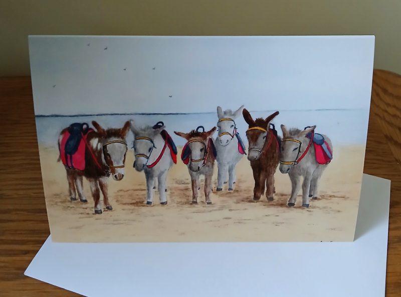 Donkey greetings cards with white envelopes, choice of 4 different designs