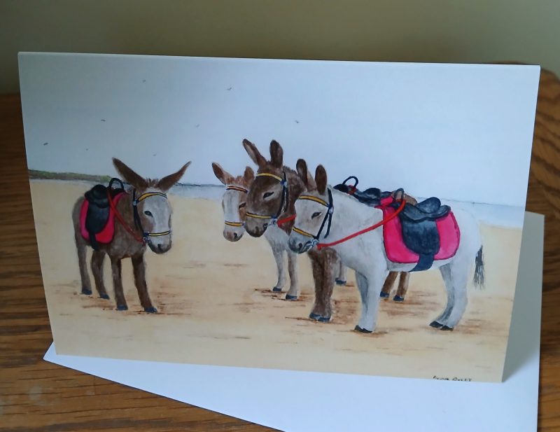 Donkey greetings cards with white envelopes, choice of 4 different designs