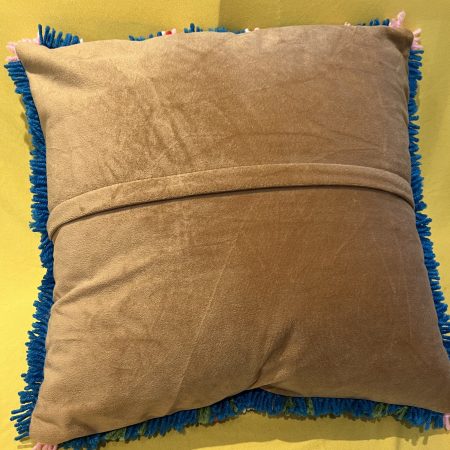 Handmade latch hook Love cushion