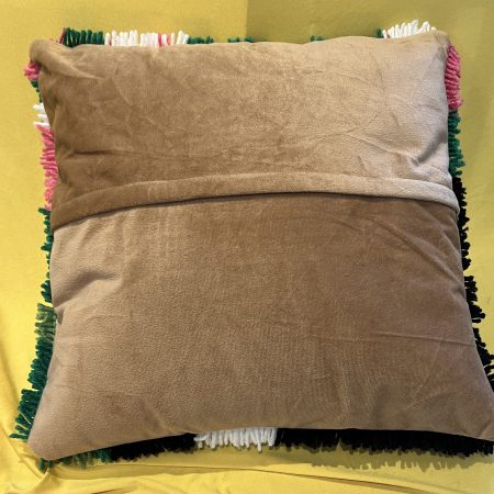 Handmade fun latch hook cat cushion