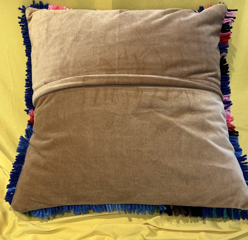 Stunning handmade latch hook cherry blossom cushion