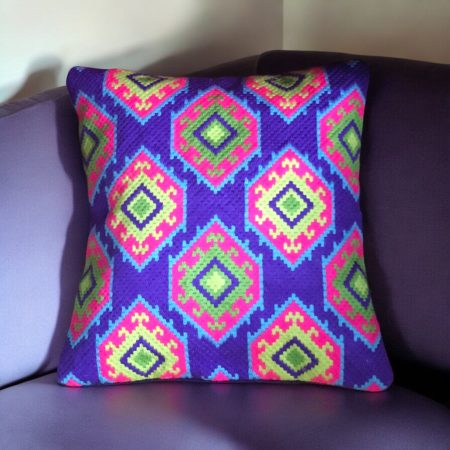 Original needlepoint cushion in bold design