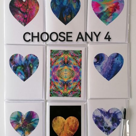 Colourful Abstract Art Blank Greeting Cards