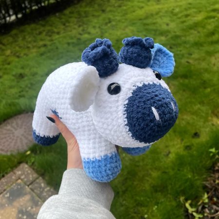 Crochet Blueberry Cow Plushie