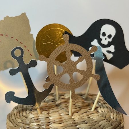 Handmade Pirate Themed Cupcake Toppers