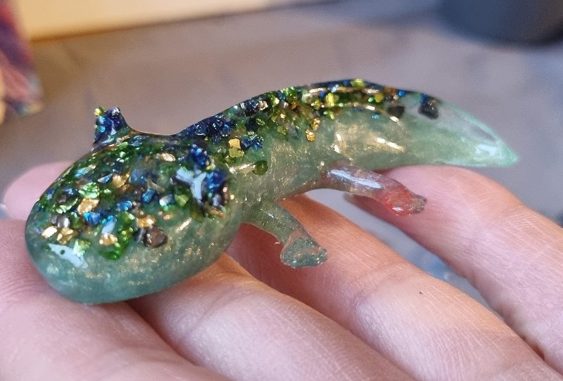 Colourful resin glass ornamental axolotl - set of 3 (Copy)