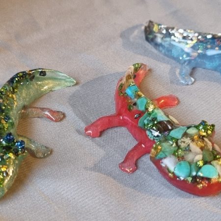 Colourful resin glass ornamental axolotl - set of 3 (Copy)
