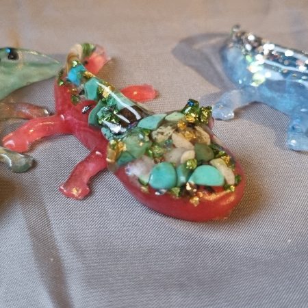 Colourful resin glass ornamental axolotl - set of 3 (Copy)