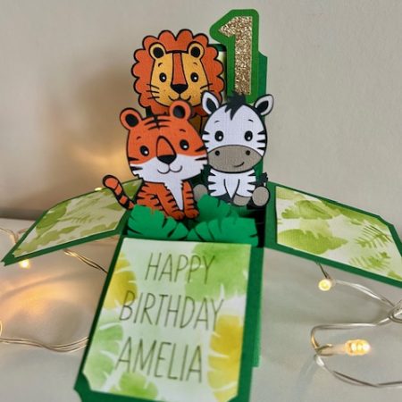 Personised Handmade Jungle Safari Birthday Card | Any name and age added for free