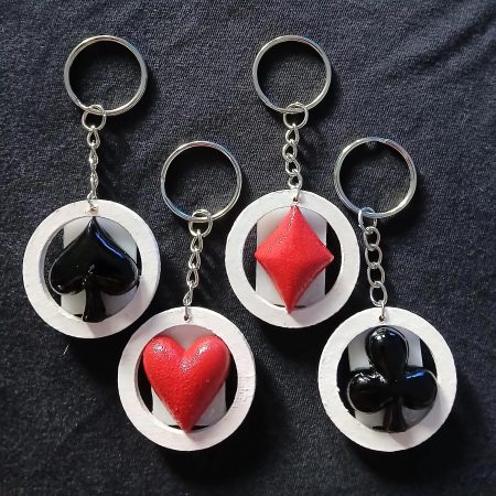 Ace in the Hole - keychain charms | handmade | resin | Ace | playing card suits