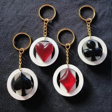 Ace in the Hole - keychain charms | handmade | resin | Ace | playing card suits