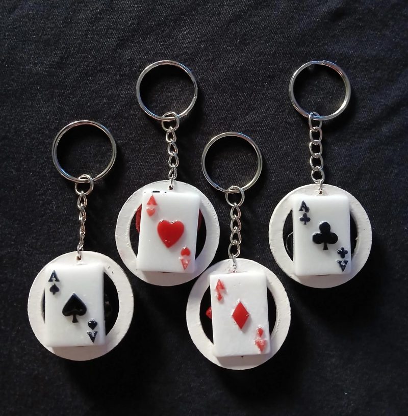 Ace in the Hole - keychain charms | handmade | resin | Ace | playing card suits