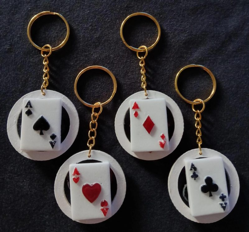 Ace in the Hole - keychain charms | handmade | resin | Ace | playing card suits