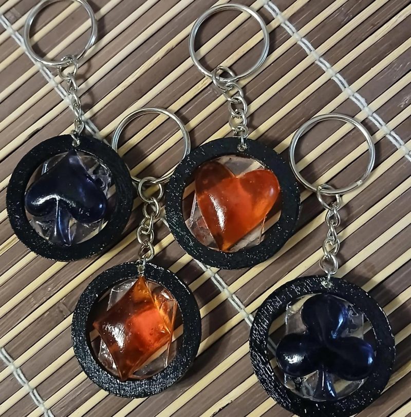 Ace in the Hole - keychain charms | handmade | resin | Ace | playing card suits