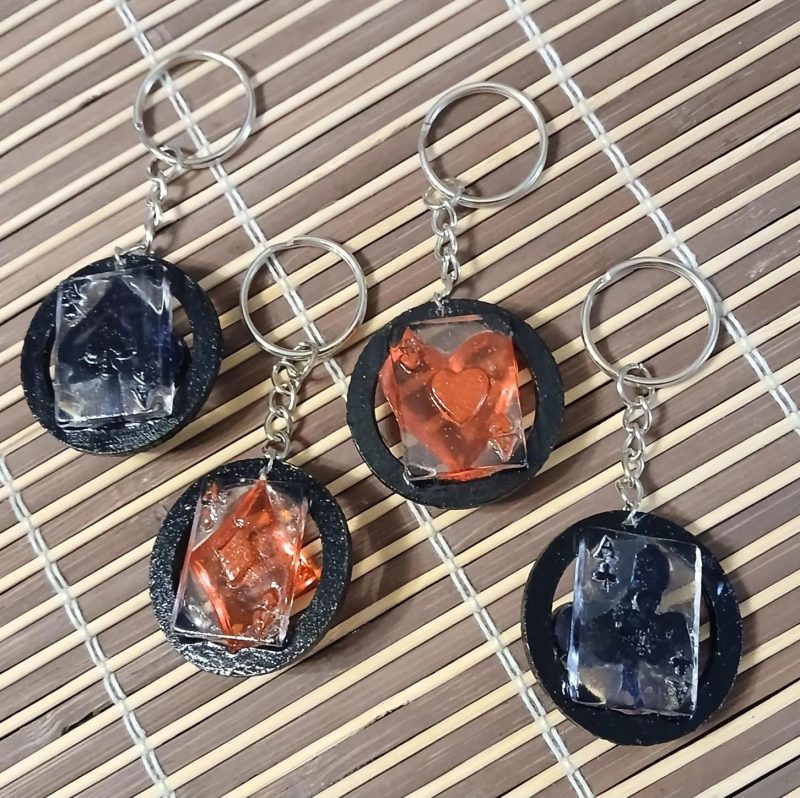Ace in the Hole - keychain charms | handmade | resin | Ace | playing card suits