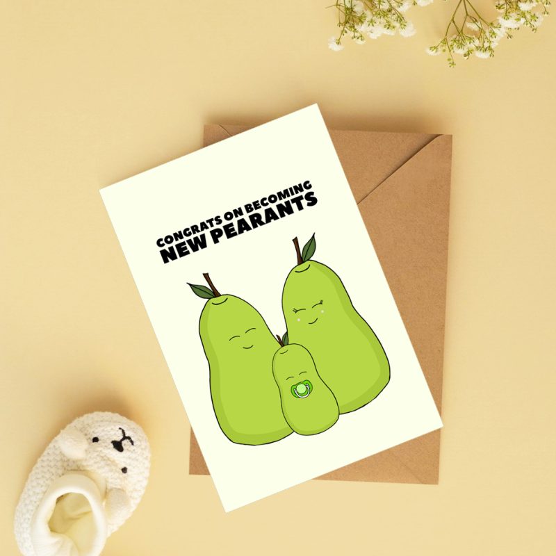 Pear Baby Greeting Card / Love / Baby / New Baby