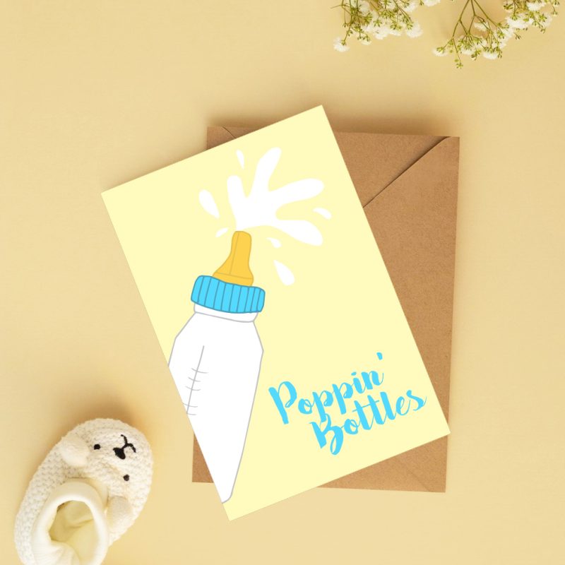 Baby Bottles Baby Greeting Card / Love / Baby / New Baby