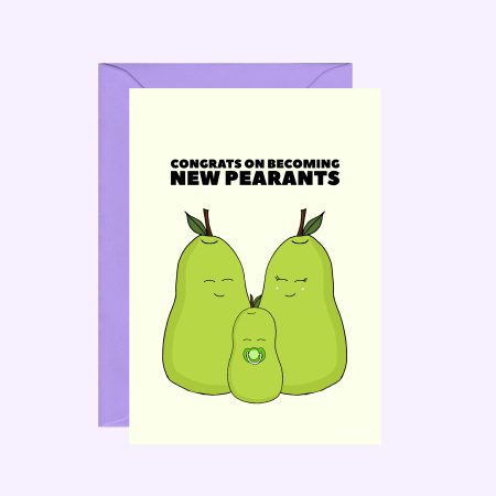 Pear Baby Greeting Card / Love / Baby / New Baby