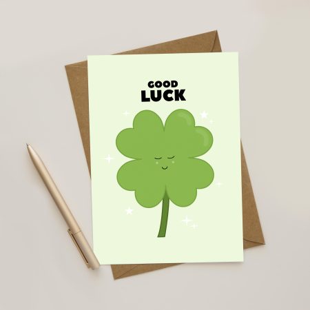 Good Luck Clover Greeting Card / Thanks / Thank You Cards / Good Luck