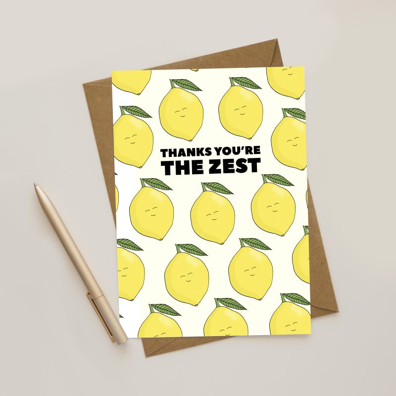Lemon Thanks Greeting Card / Thanks / Thank You Cards / Good Luck
