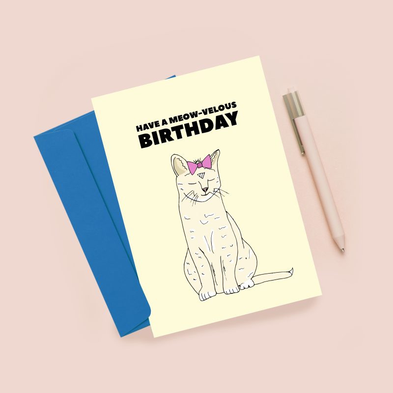 Cute Cat Greeting Card / Birthday / Birthday Cards