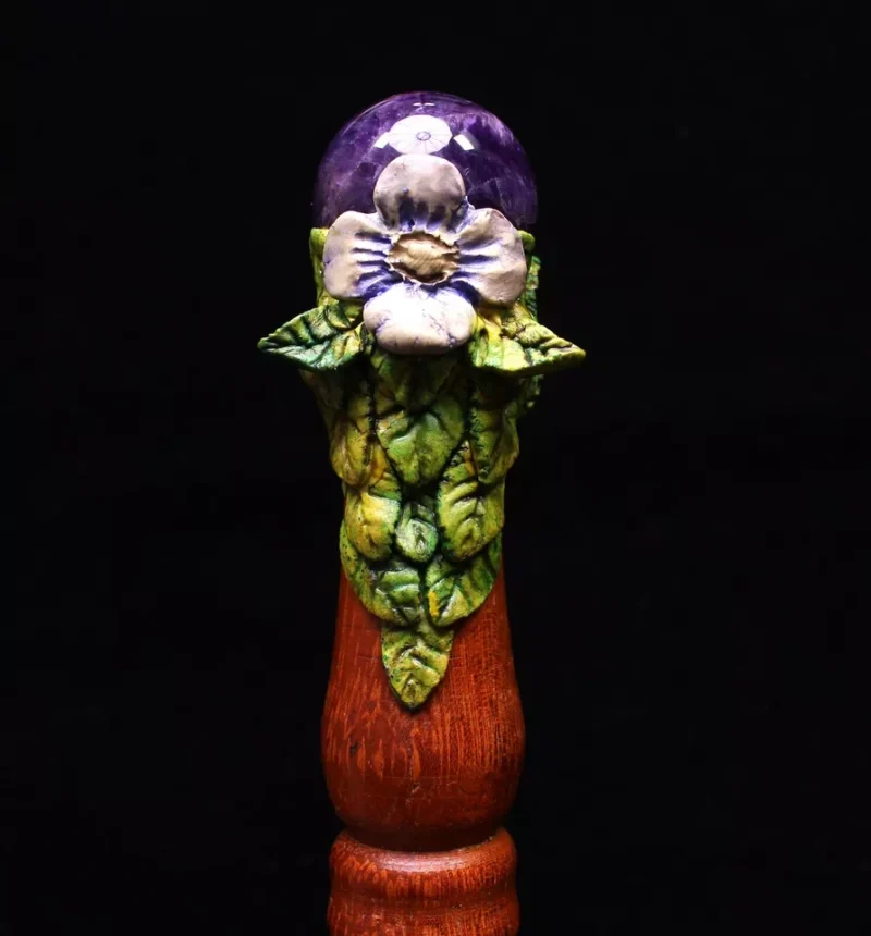 Dream Amethyst Oak and Birch wiccan magic wand