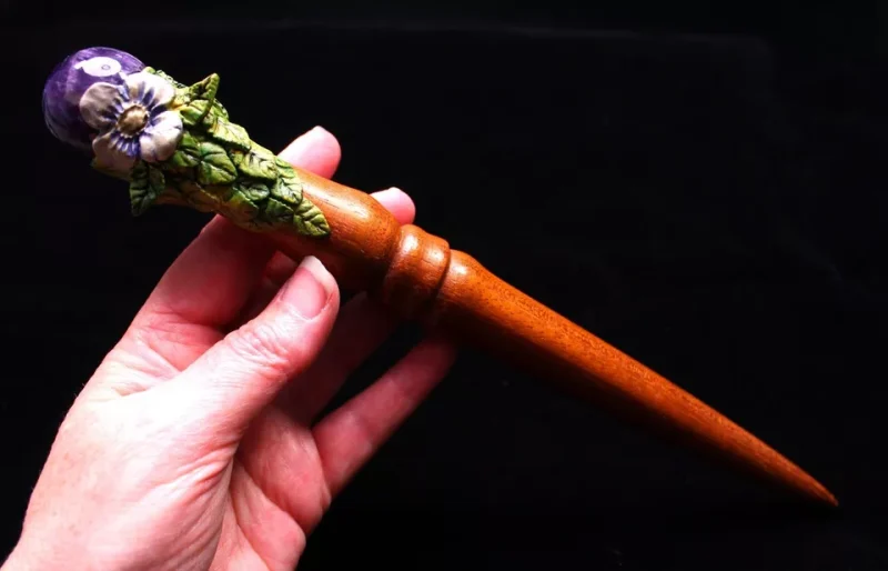 Dream Amethyst Oak and Birch wiccan magic wand