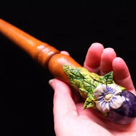 Dream Amethyst Oak and Birch wiccan magic wand