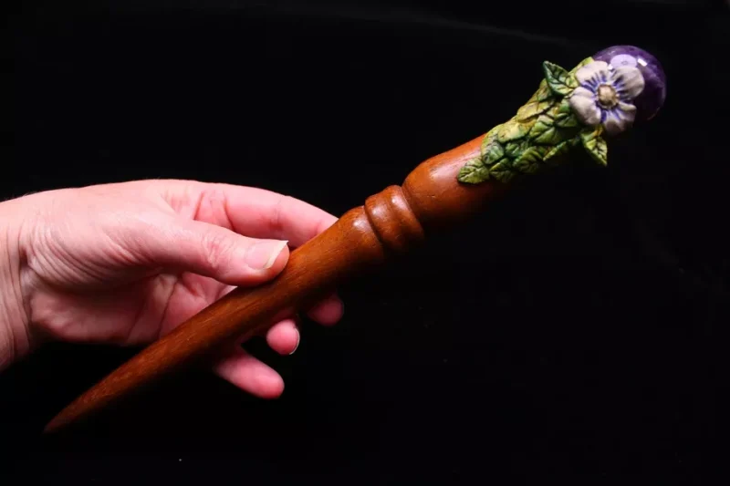 Dream Amethyst Oak and Birch wiccan magic wand