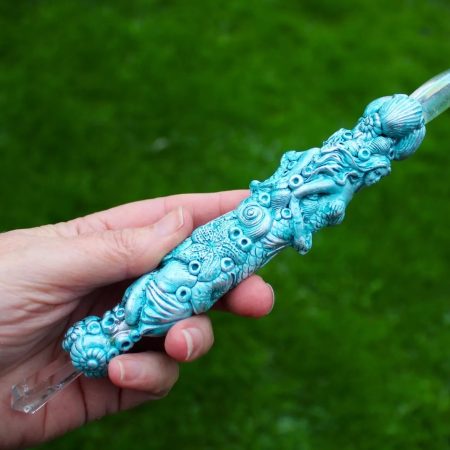 Mermaid magic wand, angel aura crystal, handmade magic wand, spiritual gift idea.