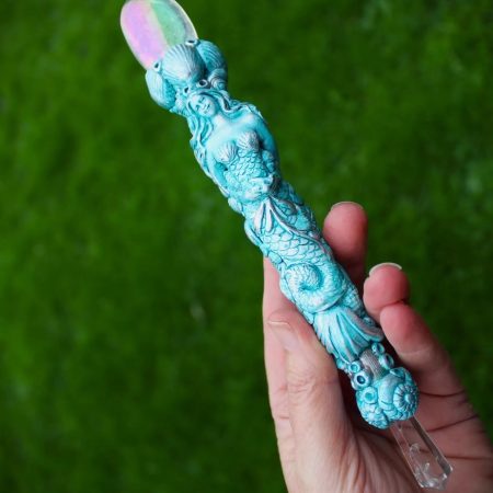 Mermaid magic wand, angel aura crystal, handmade magic wand, spiritual gift idea.