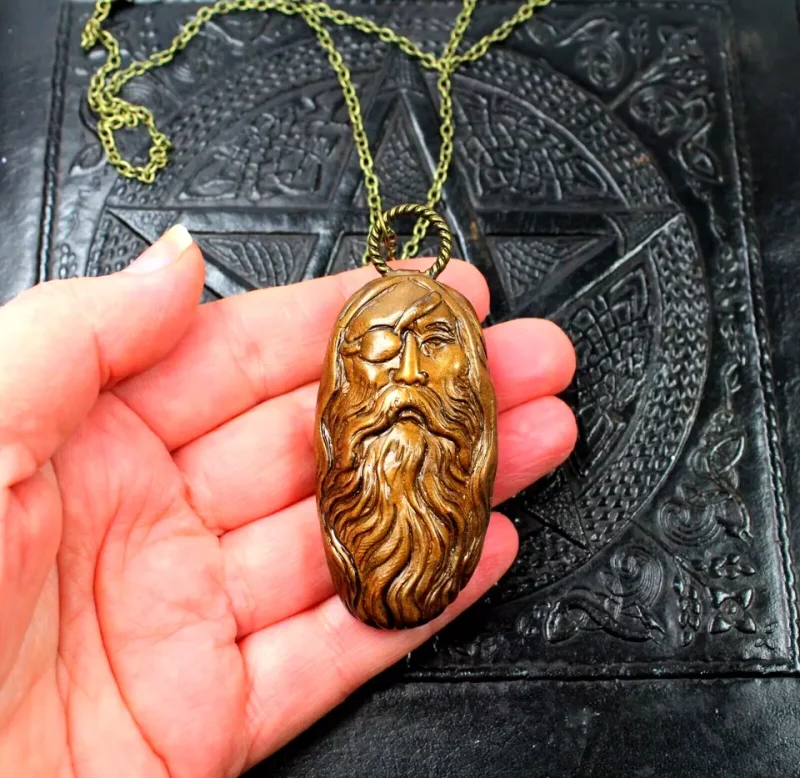 Odin handmade Viking pendant, unisex viking jewellery, Odin necklace.