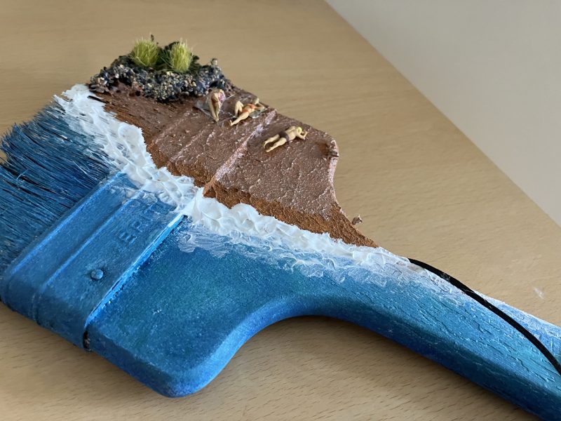 Up-cycled Repurposed Paintbrush & Stand