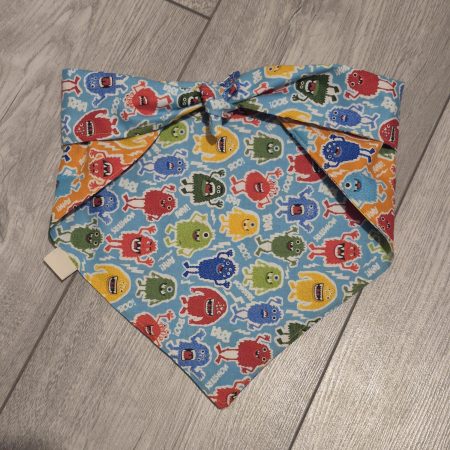 Tie-on Reversible Dog Bandana with Monster design | 4 Sizes available