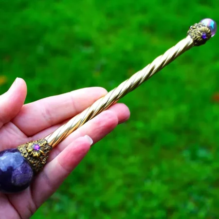 Amethyst crystal Fairy wand, Aura cleansing, Aura Healing, Spell Casting wand, handmade fairy wand.