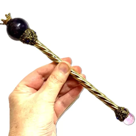 Amethyst crystal Fairy wand, Aura cleansing, Aura Healing, Spell Casting wand, handmade fairy wand.