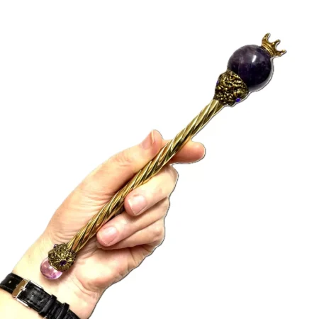 Amethyst crystal Fairy wand, Aura cleansing, Aura Healing, Spell Casting wand, handmade fairy wand.