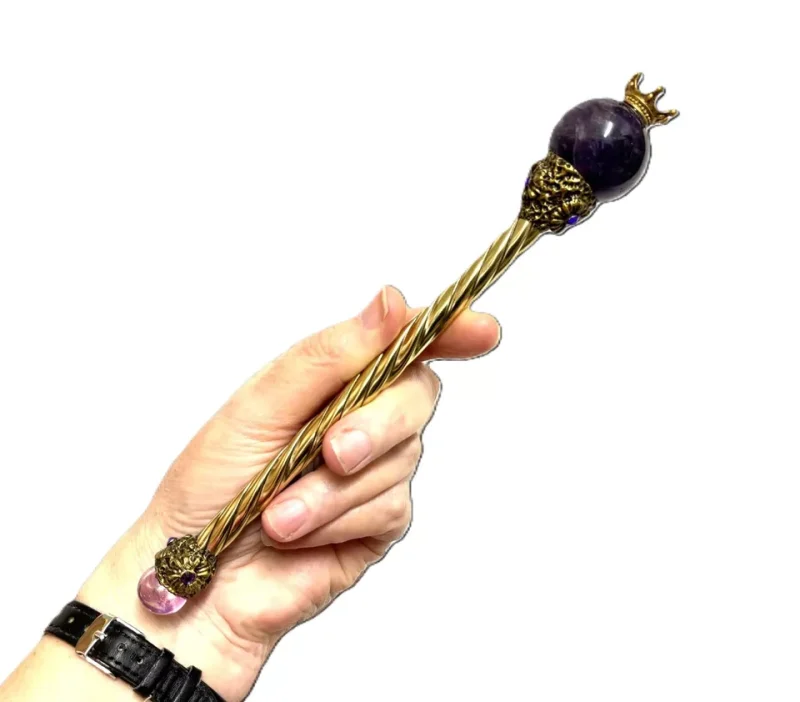 Amethyst crystal Fairy wand, Aura cleansing, Aura Healing, Spell Casting wand, handmade fairy wand.