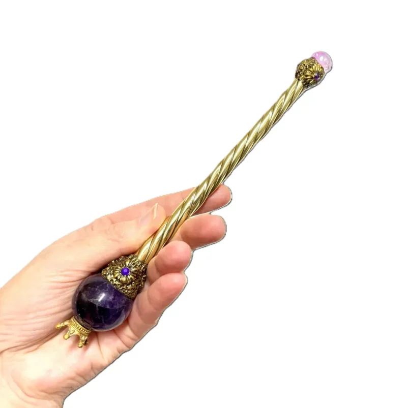Amethyst crystal Fairy wand, Aura cleansing, Aura Healing, Spell Casting wand, handmade fairy wand.